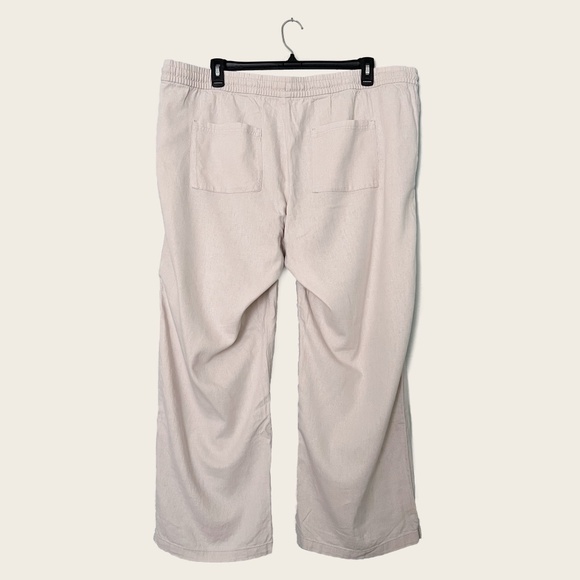 Old Navy Flax High Waisted Drawstring Linen Blend Wide Leg Pants - Picture 2 of 4